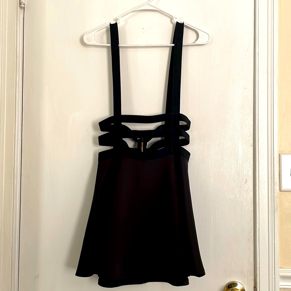 cut out a line mini overall dress sz S